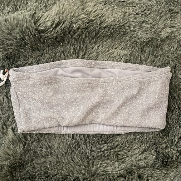 NWT Good American Sparkle Better Band Bathing Suit Swim Top - Picture 8 of 8